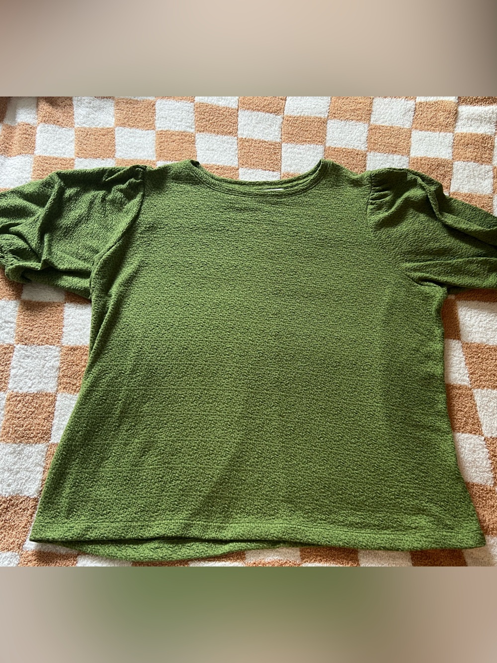 LC Lauren Conrad Olive Green Short-Sleeve Textured Tee